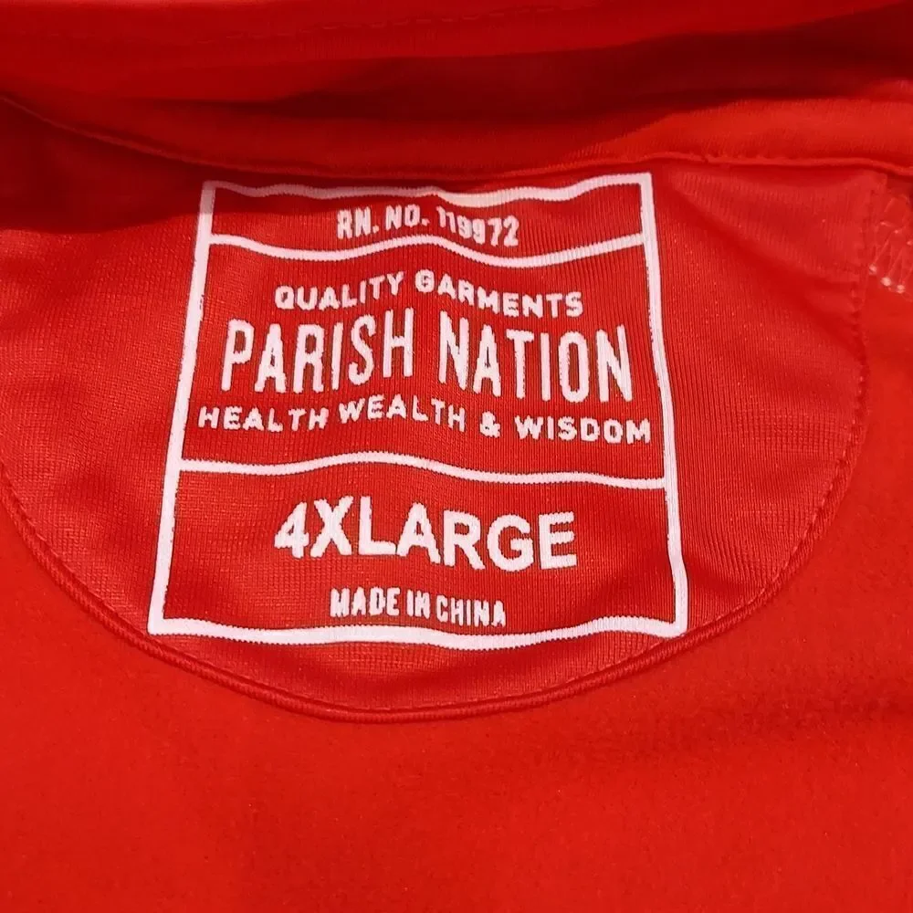Parish Nation Red Full Zip Track Jacket Sz 4XL